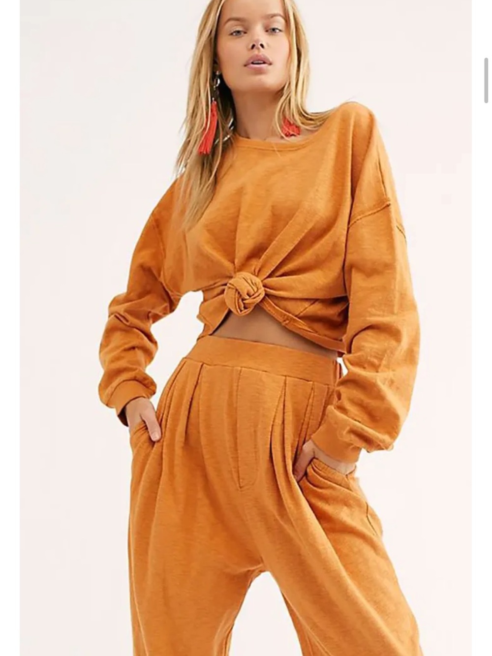 Free People FP Beach Culver City Cotton Lounge Boho Matching Two Piece Set